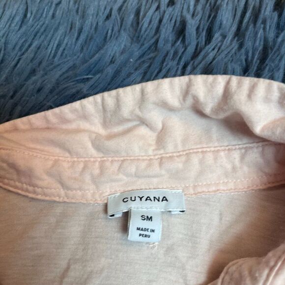 Cuyana Peach Pink Pajama Top Button Front Size S M - Picture 2 of 7